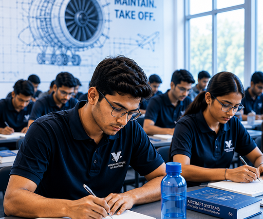 Vision Flying students in class
